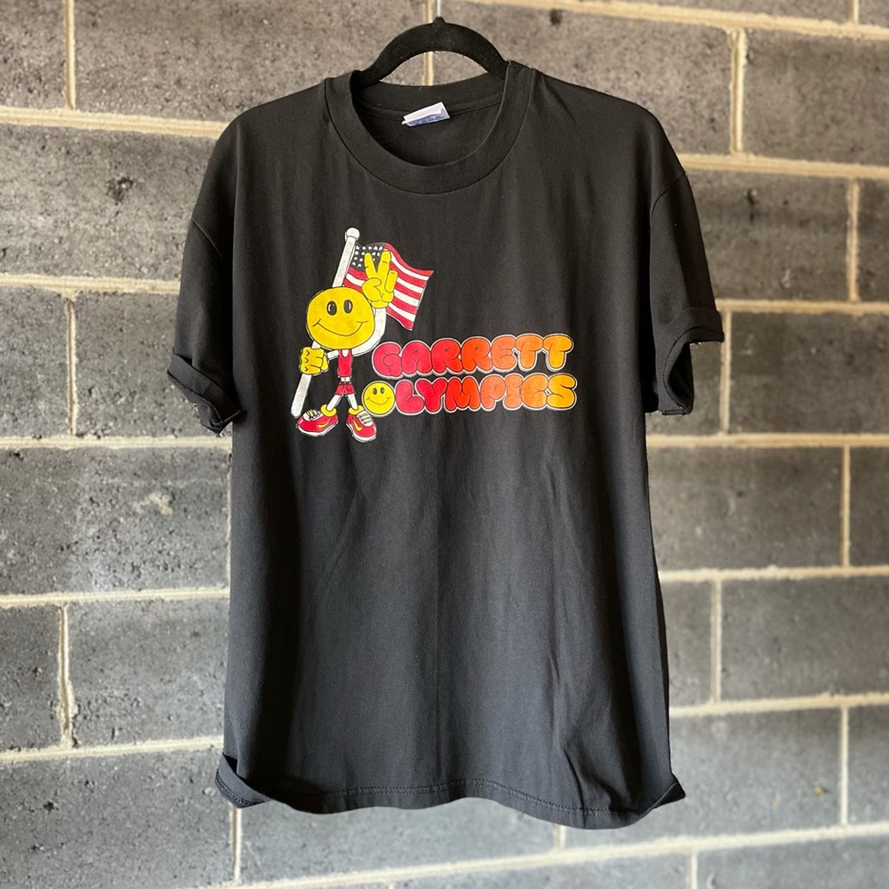 Vintage - Hanes - XLarge - Black - Short Sleeved 50/50 Olympics Graphic Tee